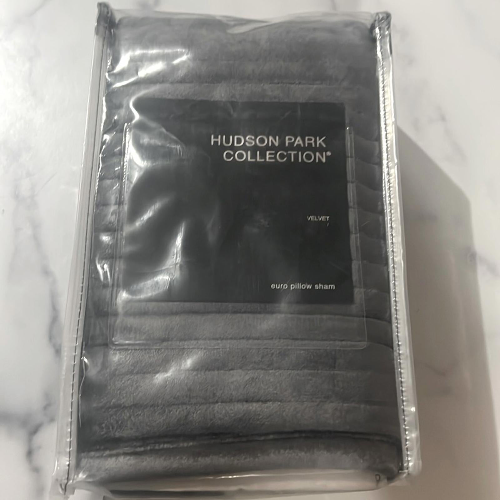 Hudson Park Collection Textured Velvet Euro Sham in Grey, New w/Tag $140