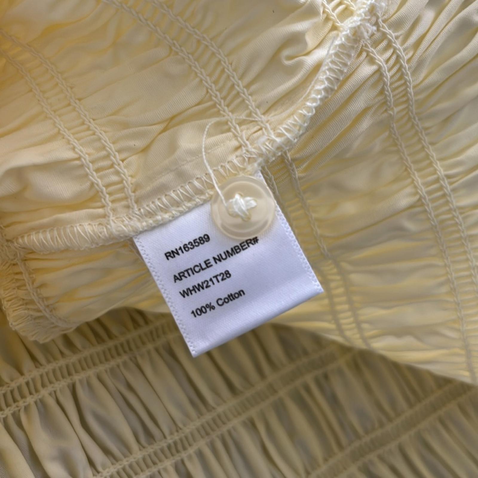 WhoWhatWear HARPER Smocked-Waist Top in Lemon New w/Tag Retail $115