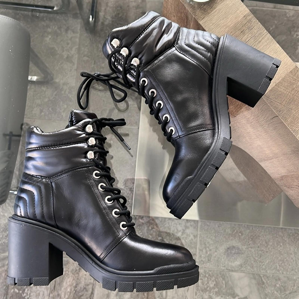 Marc Fisher LTD Velima Mixed Media Booties in Black, Size 7.5 NEW without Box