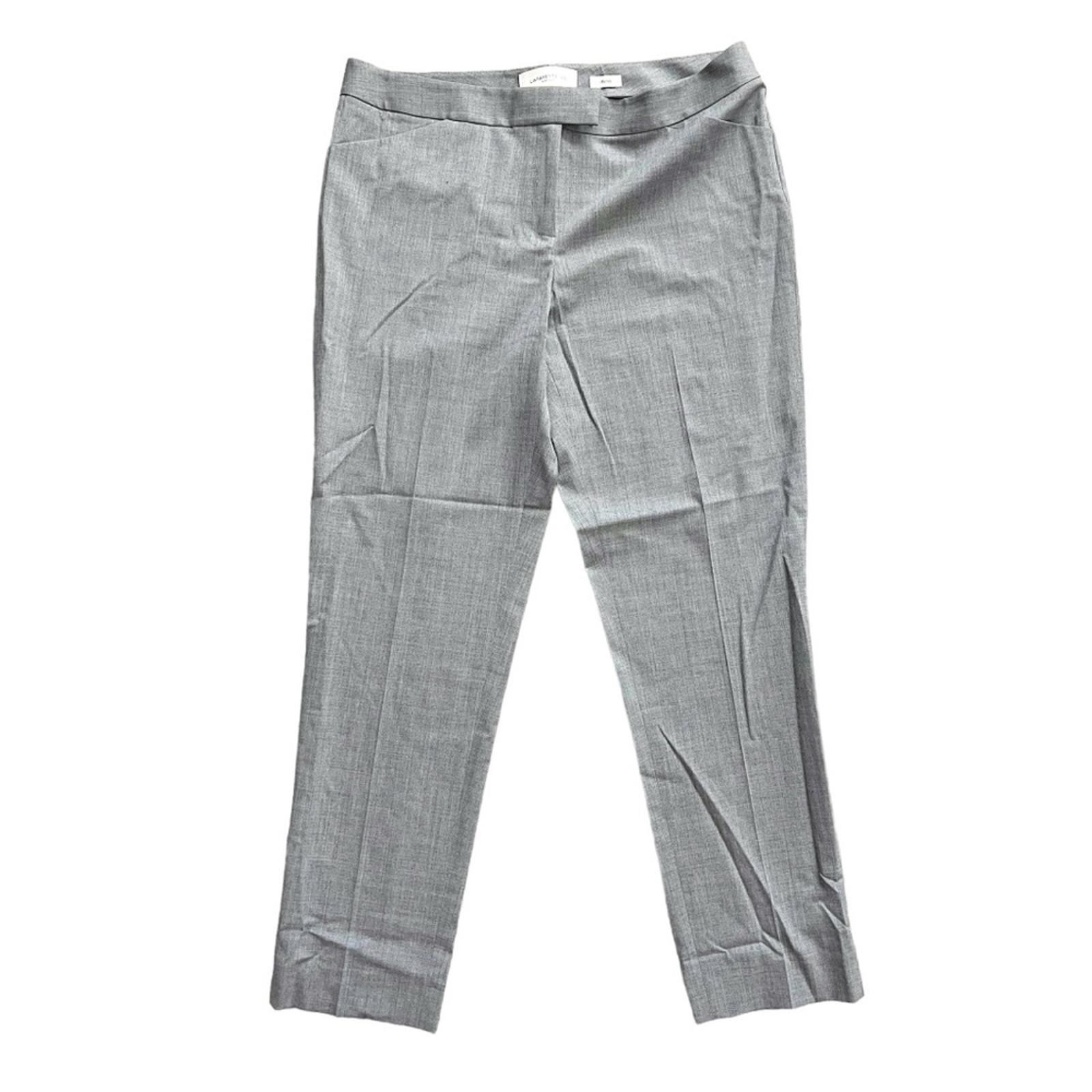 NEW Lafayette 148 NY Irving Straight Leg Dress Pants Grey, Size 12 NWOT $598