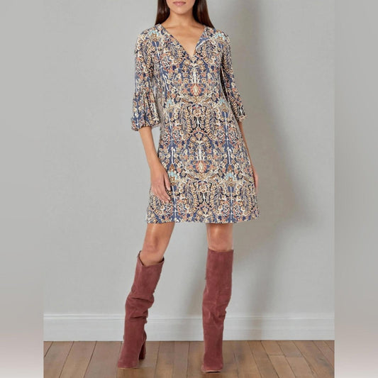 Tommy Hilfiger Womens Tie Neck Short Mini Dress, Size 14 New w/Tag