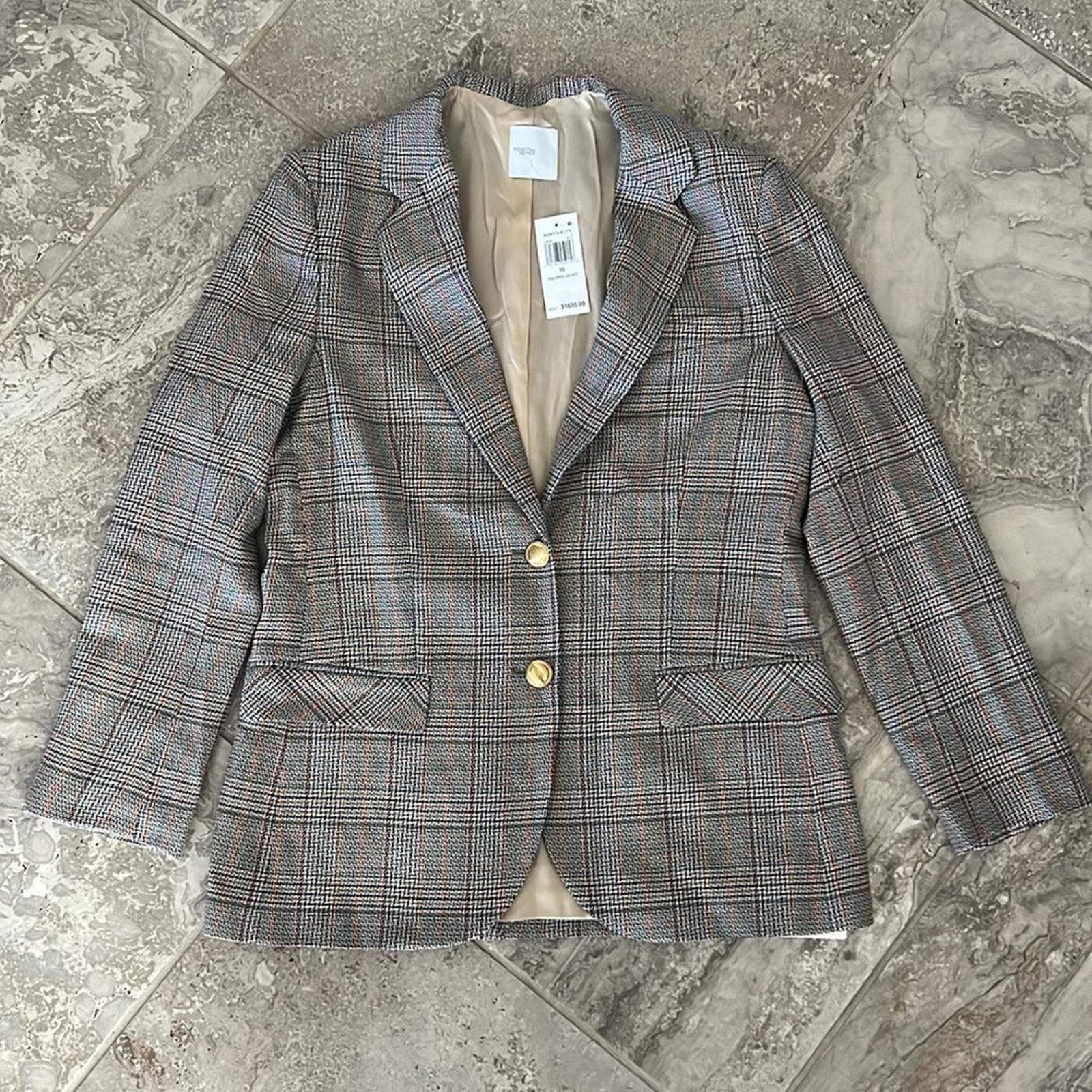 Rosetta Getty Two-Button Tailored Wool Blazer, Size 10 New w/Tag Retail $1695