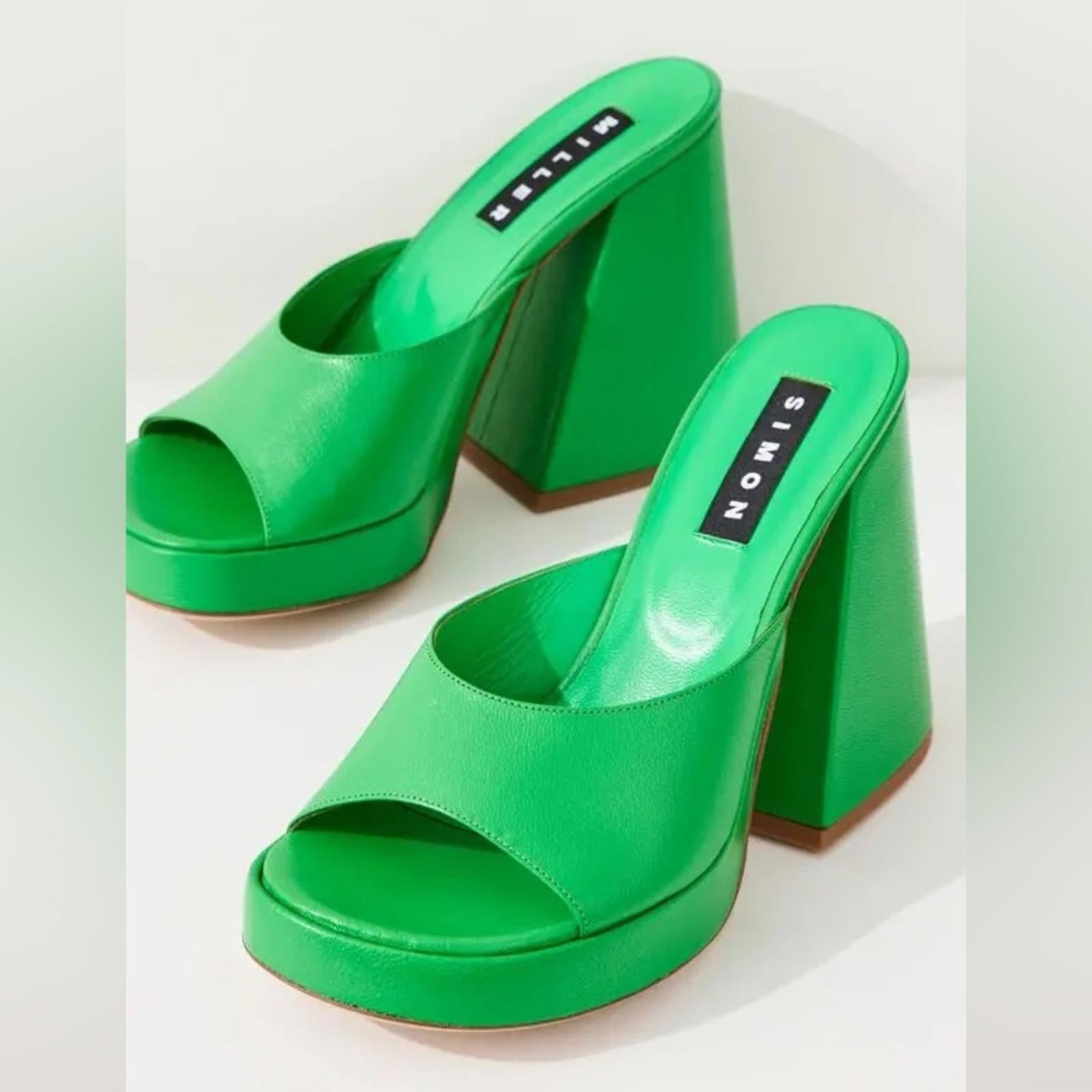 Simon Miller Slice High Heel Sandals in Green, Size 36, NEW in Box w/DustBag