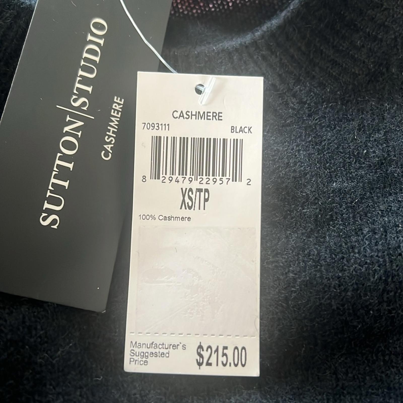 Sutton Studio Cashmere Crewneck in Black, Size XS NEW w/Tag $215