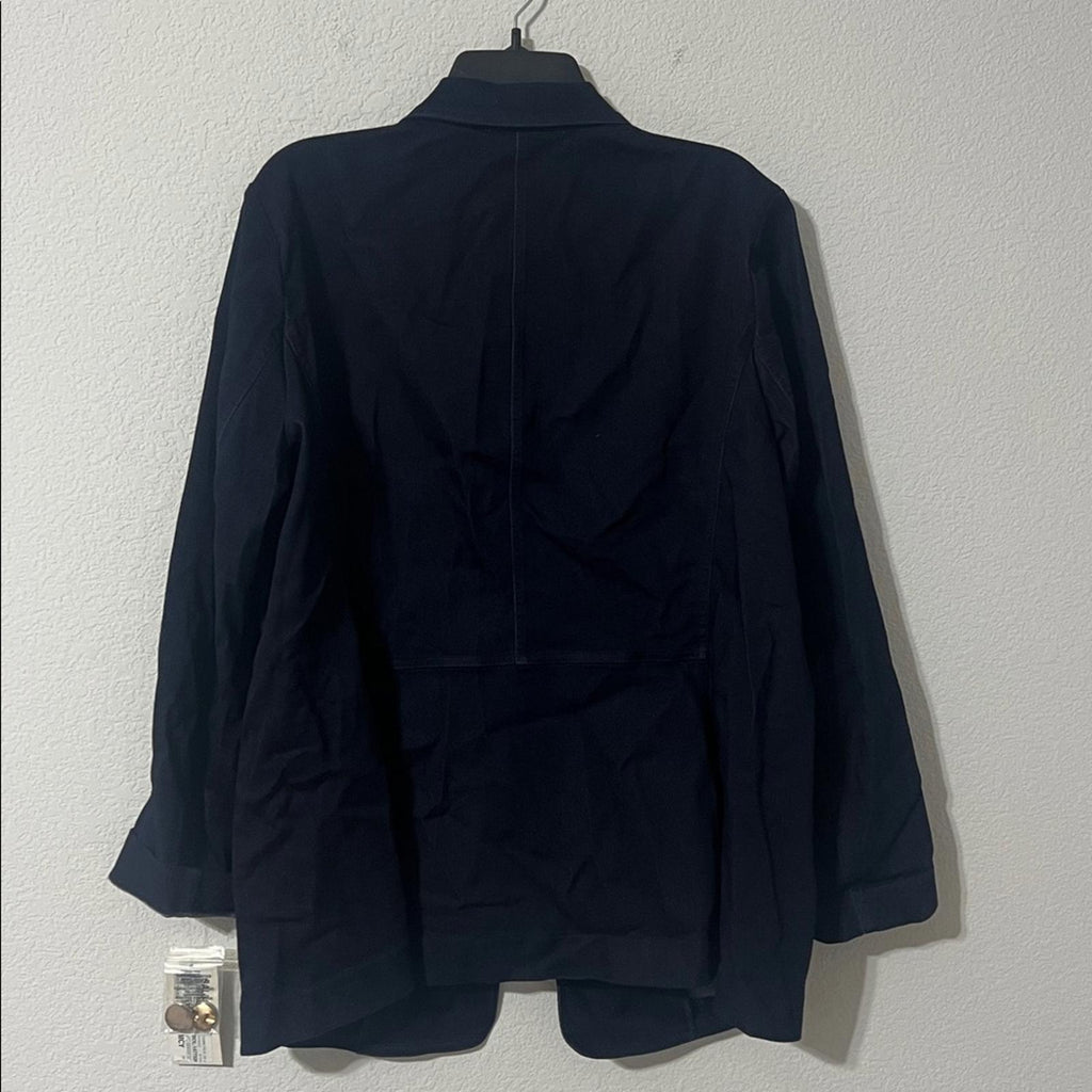 Anne Klein City Denim Faux Double Breasted Patch Pockets, Size XL, NEW