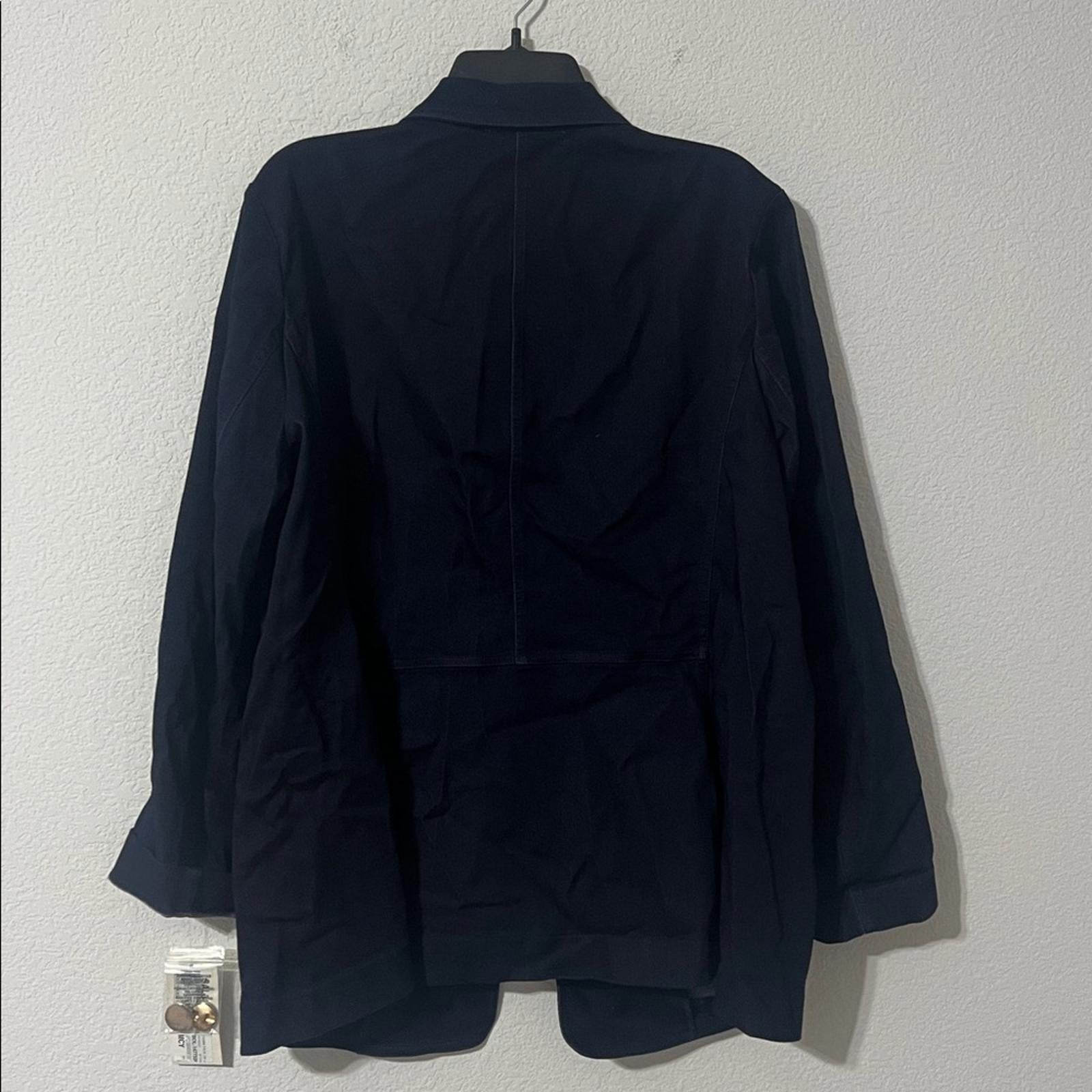 Anne Klein City Denim Faux Double Breasted Patch Pockets, Size XL, NEW