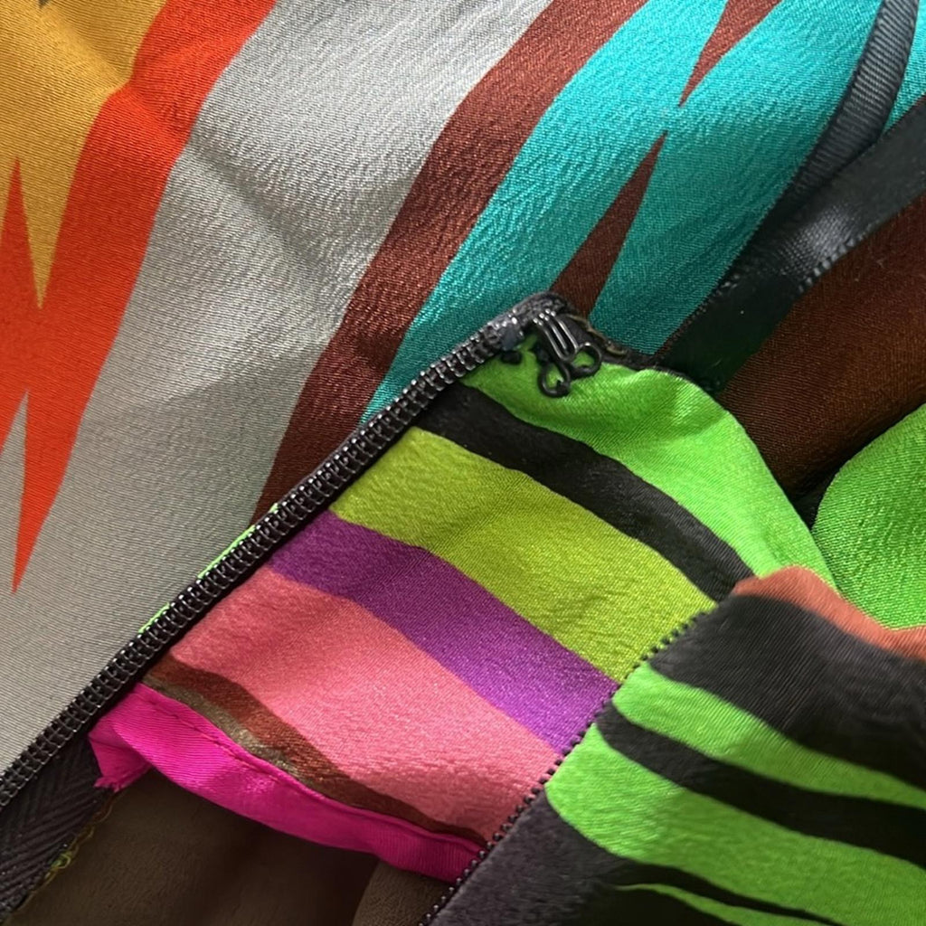 Milly of NY Silk One Shoulder Dress, Multicolor Size 4 EXCELLENT!