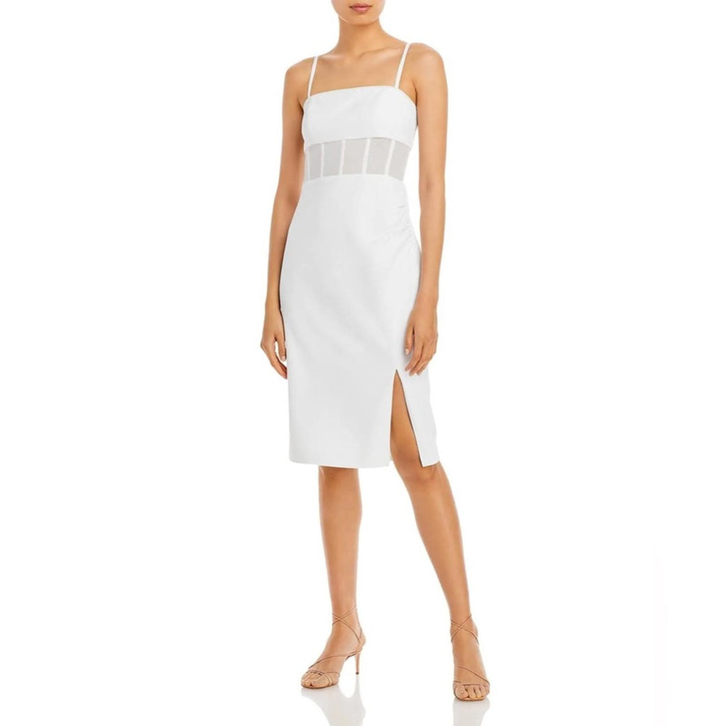 BCBGMaxazria STRAPLESS Illusion Waist Dress, White Size 10, Retail $298