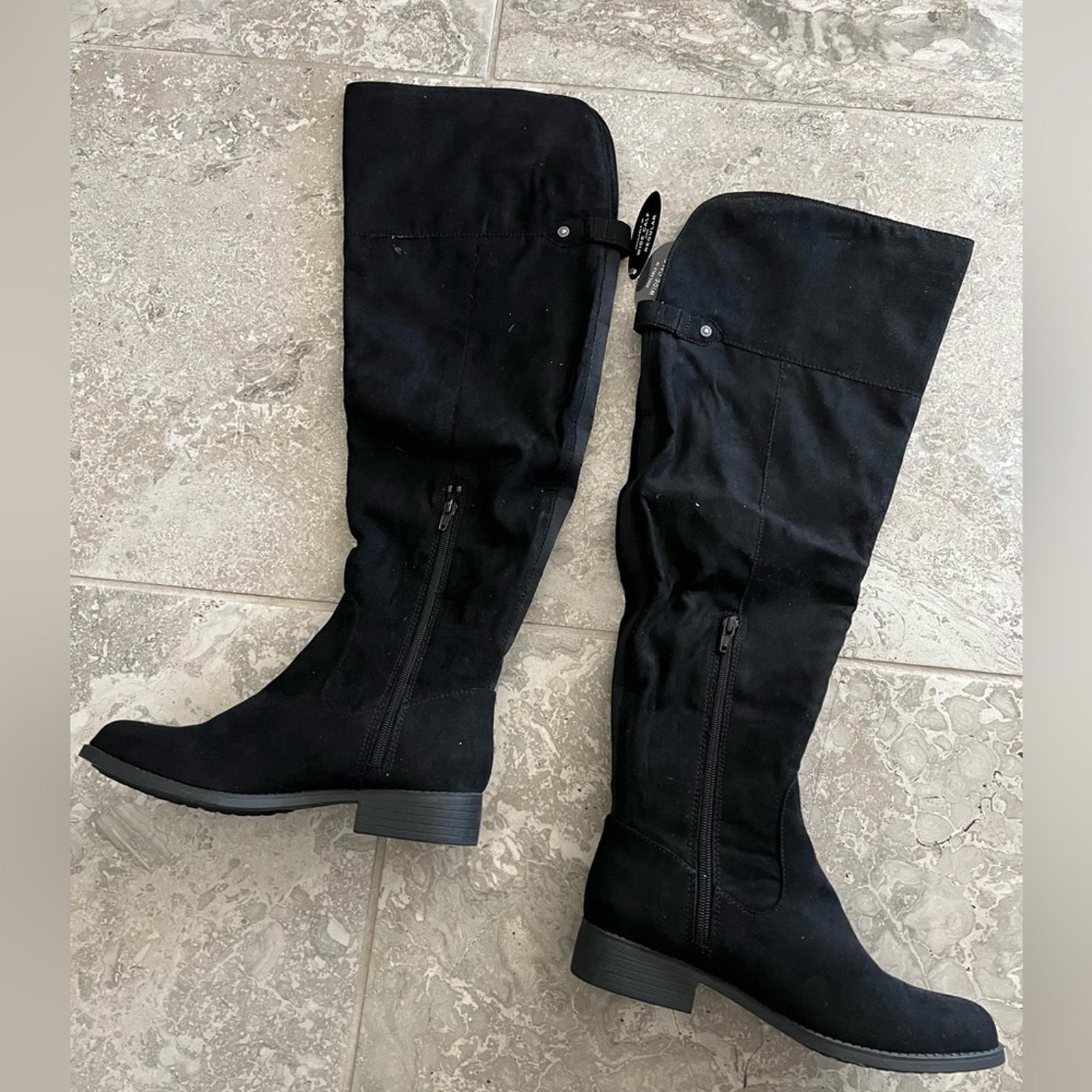Sun+Stone Allicce Round-Toe Zip Up Dress Boots, Wide Calf, Black Size 8 NEW