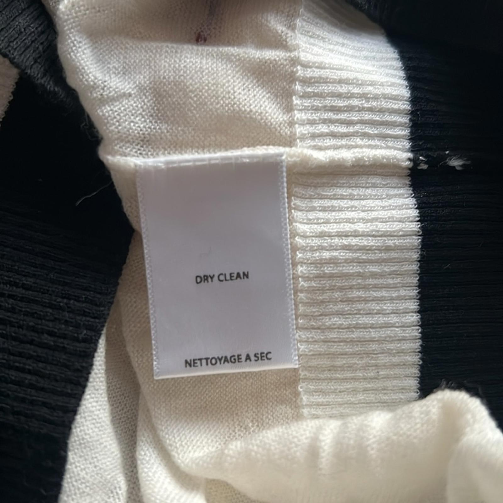 n:Philanthropy Wool V-Neck Lightweight Sweater, White & Black EXCELLENT! $178