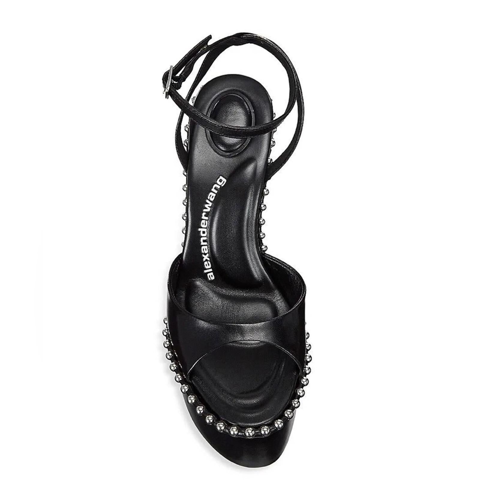 Alexander Wang Nova Ankle Strap 145 Studded Platform High Heel Sandals 35.5 NEW