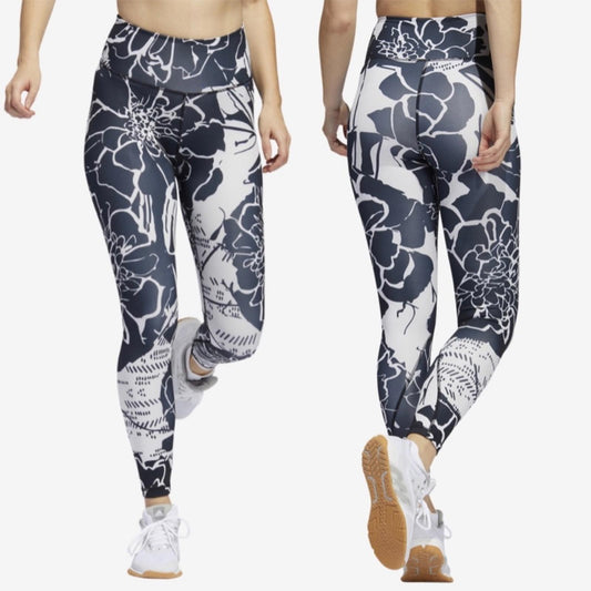 Adidas 7/8 Flower Tights Size XS New w/Tag Retail $65