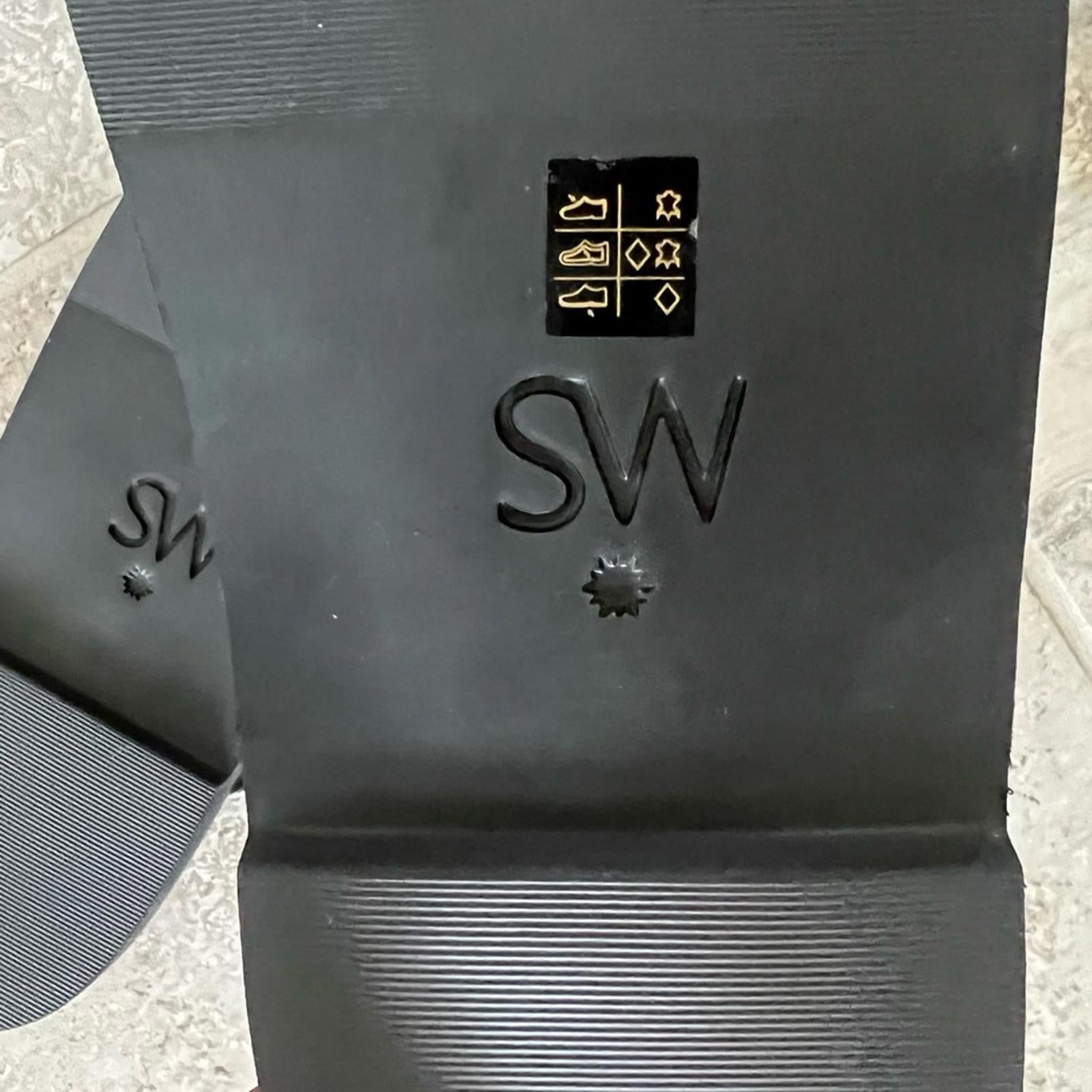 NEW Stuart Weitzman Leather Flip Flops in Black, Size US 8.5/ EU 39