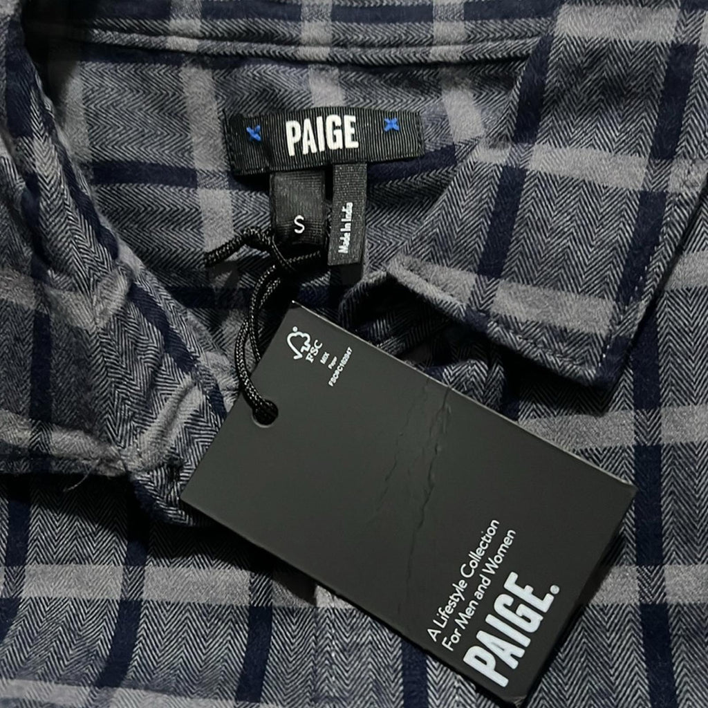 Paige Everett Plaid Flannel Button-Up Shirt, Size S, NEW