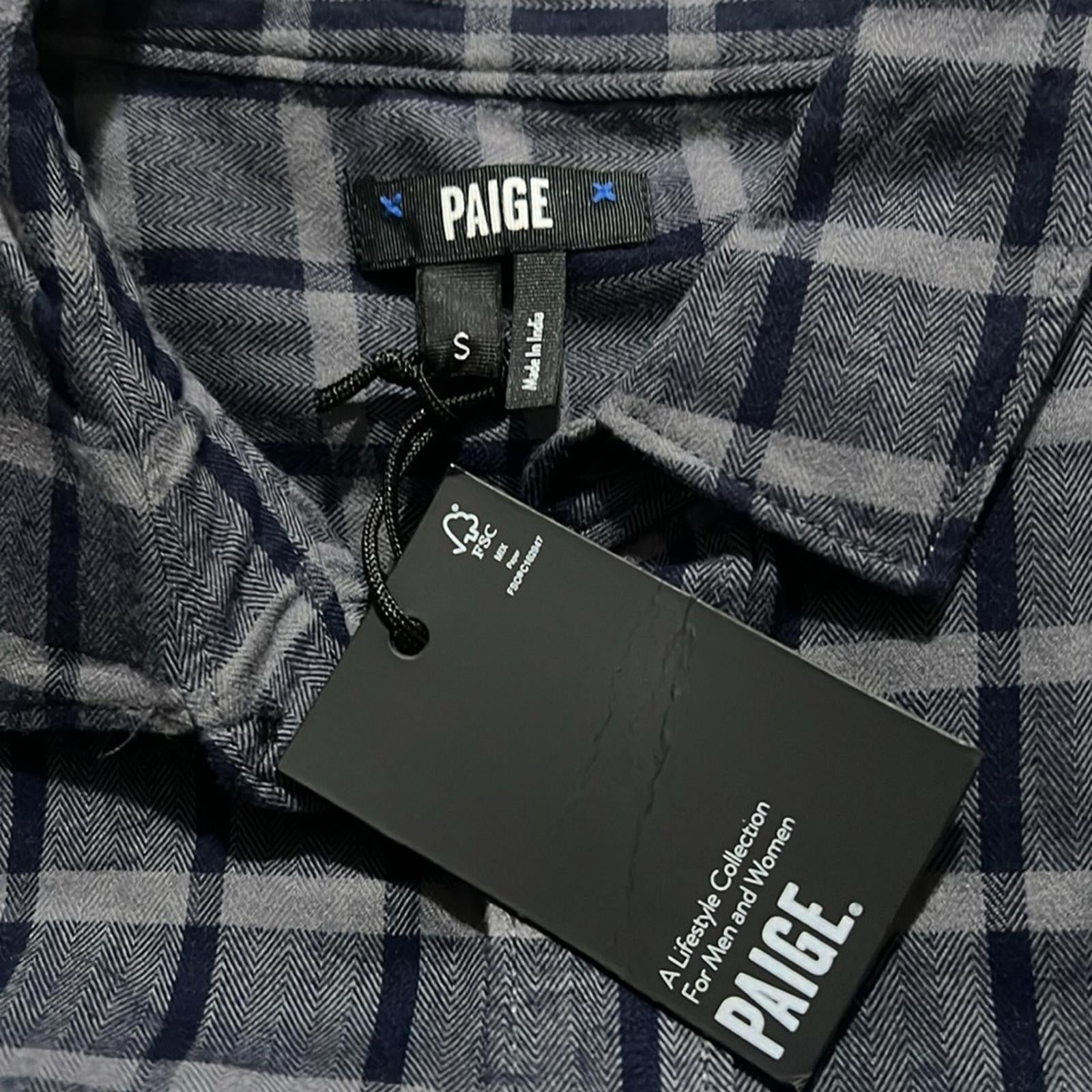 Paige Everett Plaid Flannel Button-Up Shirt, Size S, NEW