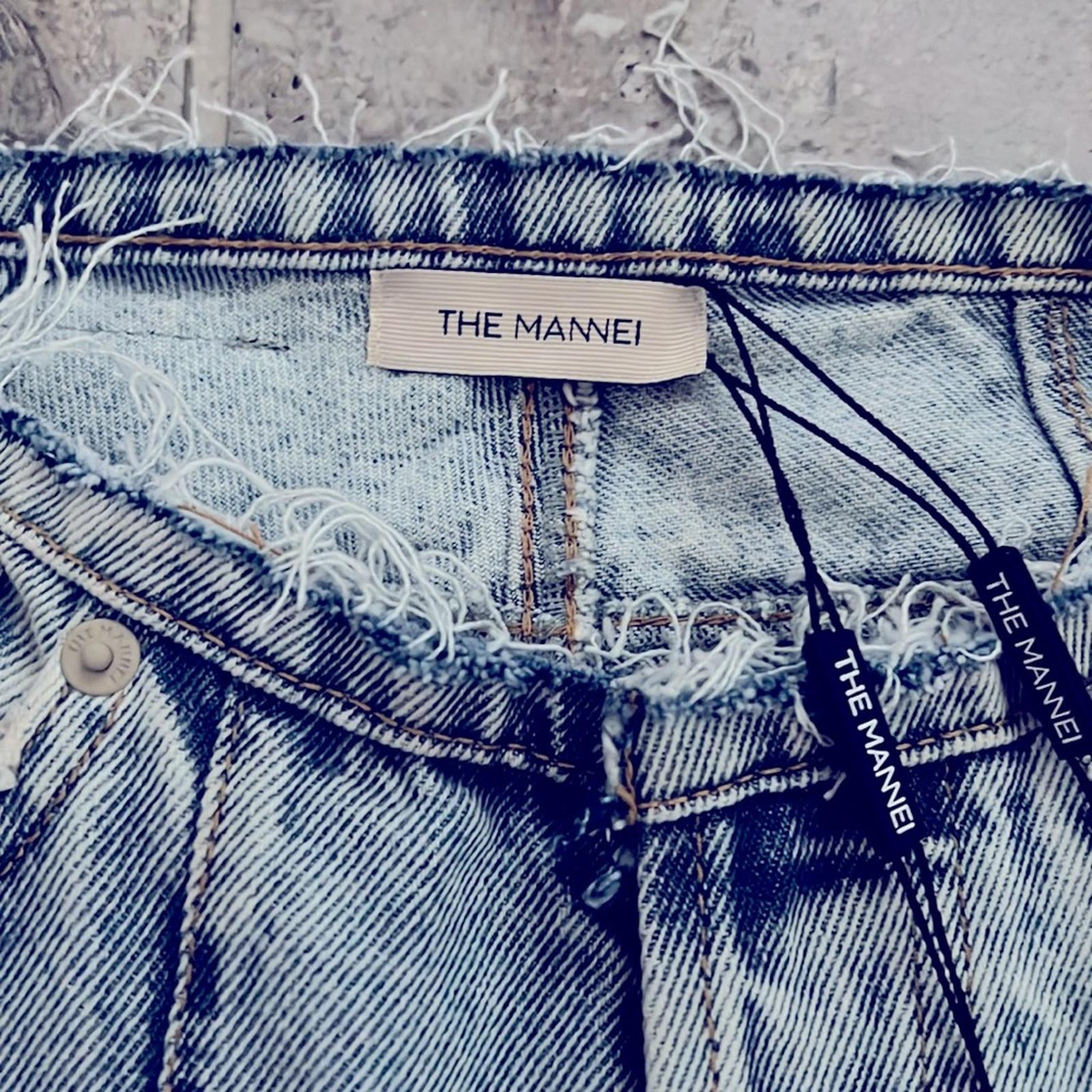 The MANNEI Nula High Rise Flare Jeans in Denim, Lt Blue Size 34 New w/Tag $594