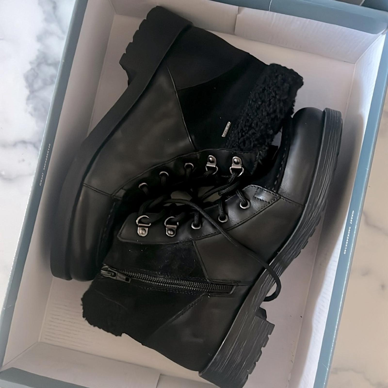 GEOX Rawelle ABX Faux Shearling Trimmed Waterproof Boots, US8 EU38 NEW in Box