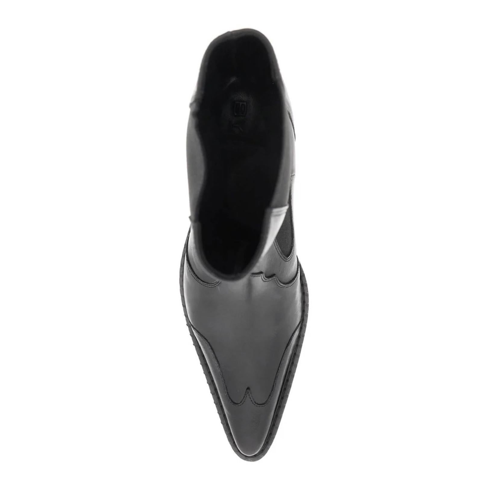 By Far Otis Chelsea Boots in Black Nappa Leather, Size 39 New in Box w/Dust Bag