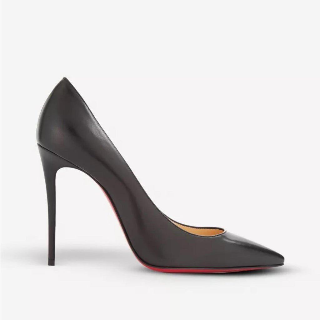 Christian Louboutin Kate 100 Leather Courts in Black, Size 42 NEW + DustBags