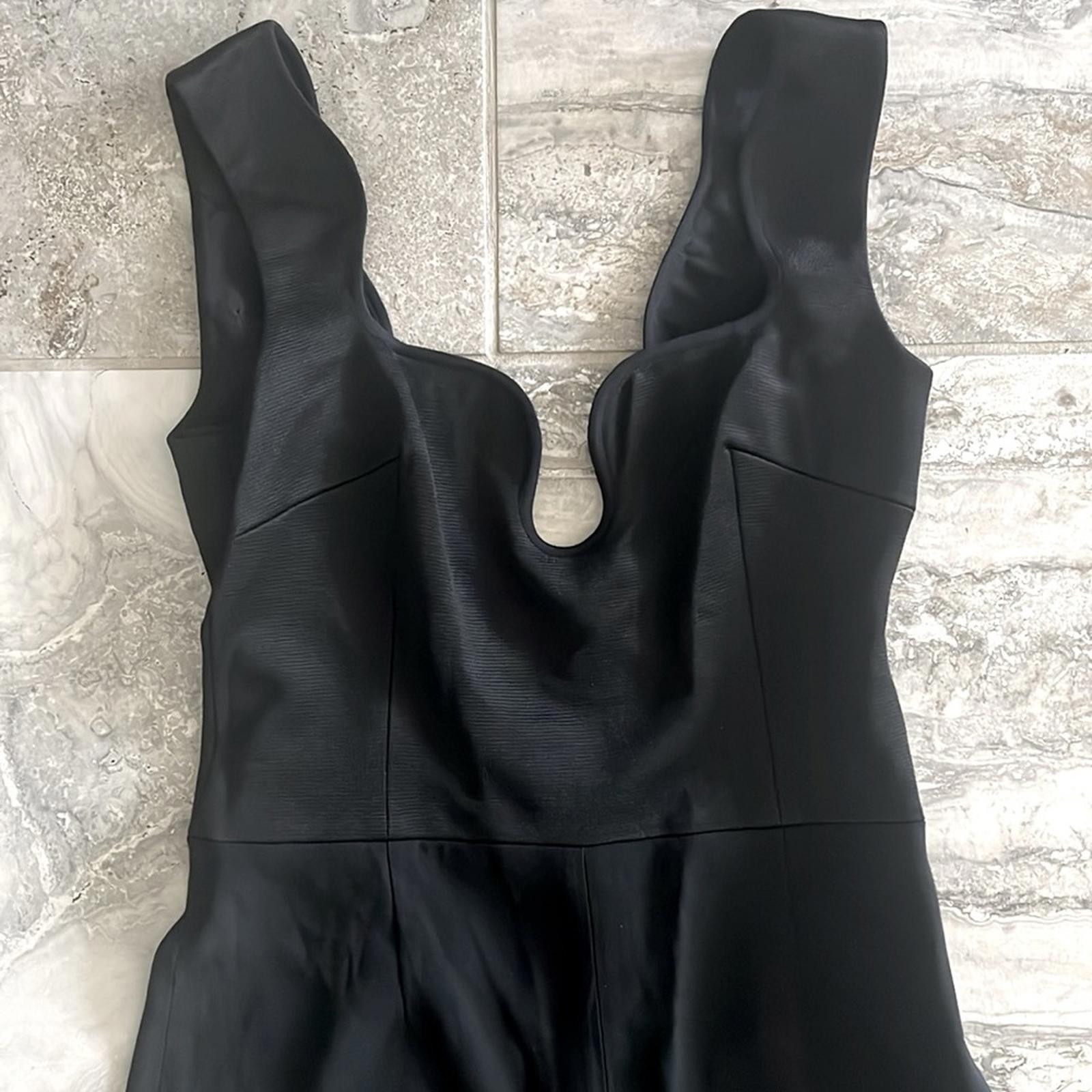 GALVAN Siren Scalloped Straight-Leg Jumpsuit in Black, US 8 NEW w/Tag $1,895