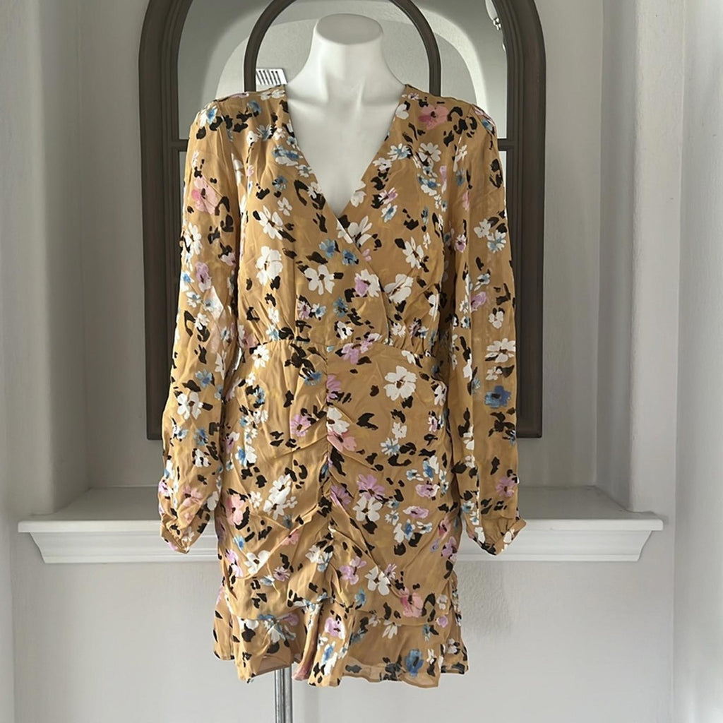 Sanctuary Anthropologie Dreamer Georgette Puff Sleeve Blouson Dress, Size 10 NWT