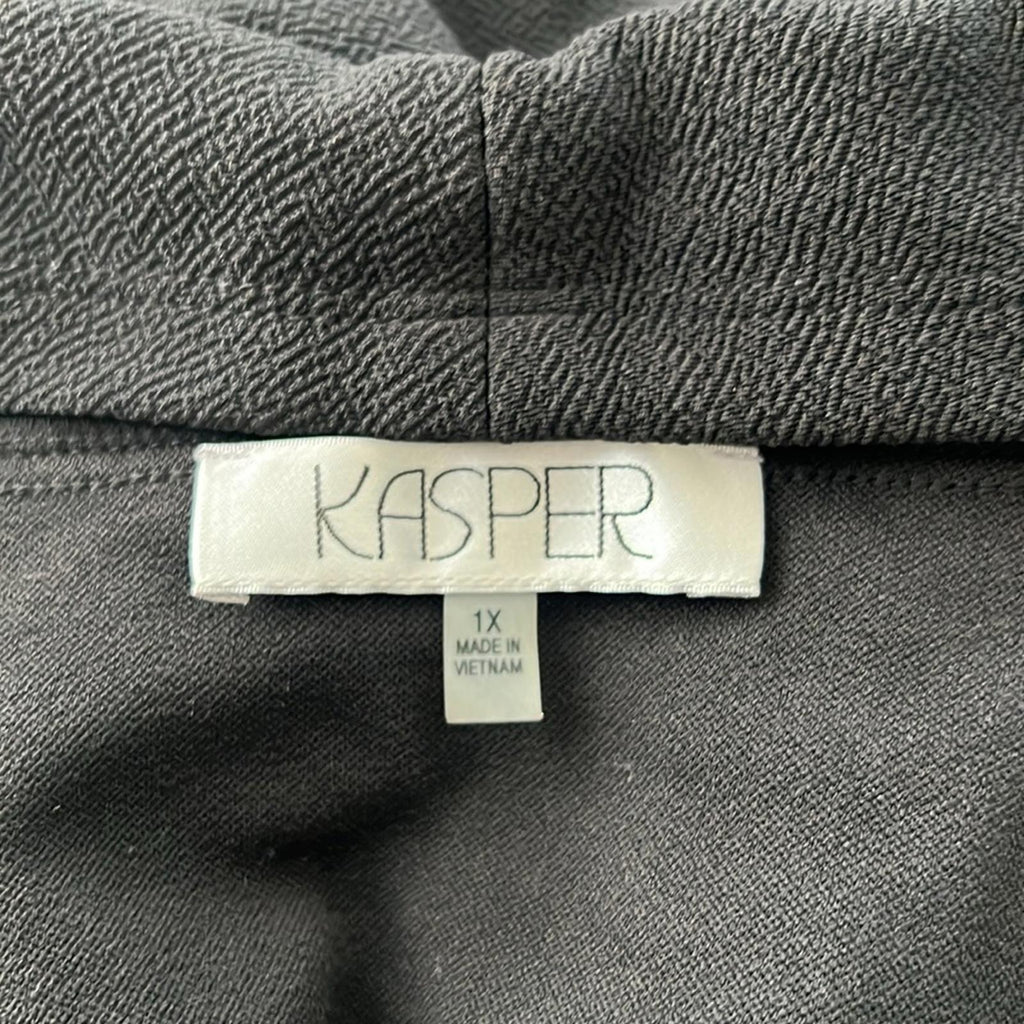 KASPER Plus Size Open-Front Cardigan in Black, Size 1X New w/Tag $109