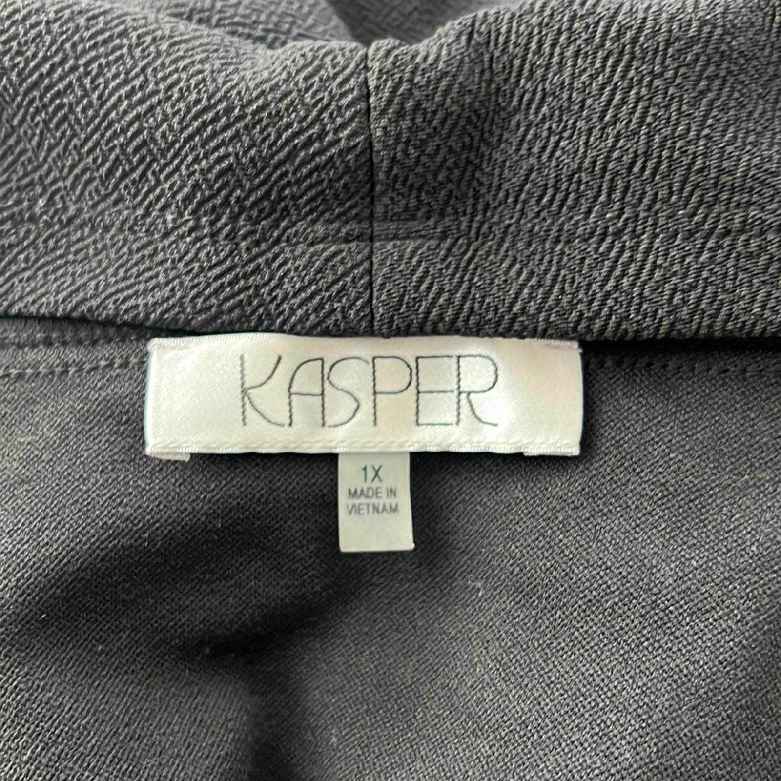 KASPER Plus Size Open-Front Cardigan in Black, Size 1X New w/Tag $109