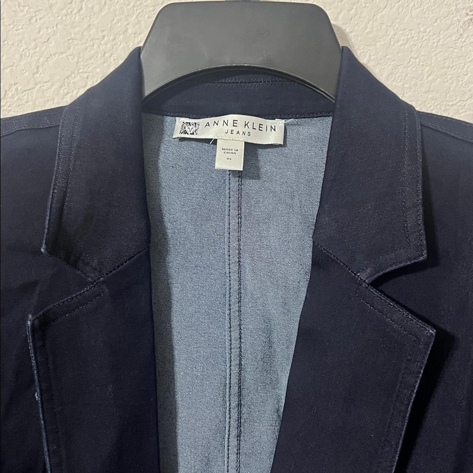 Anne Klein City Denim Faux Double Breasted Patch Pockets, Size XL, NEW