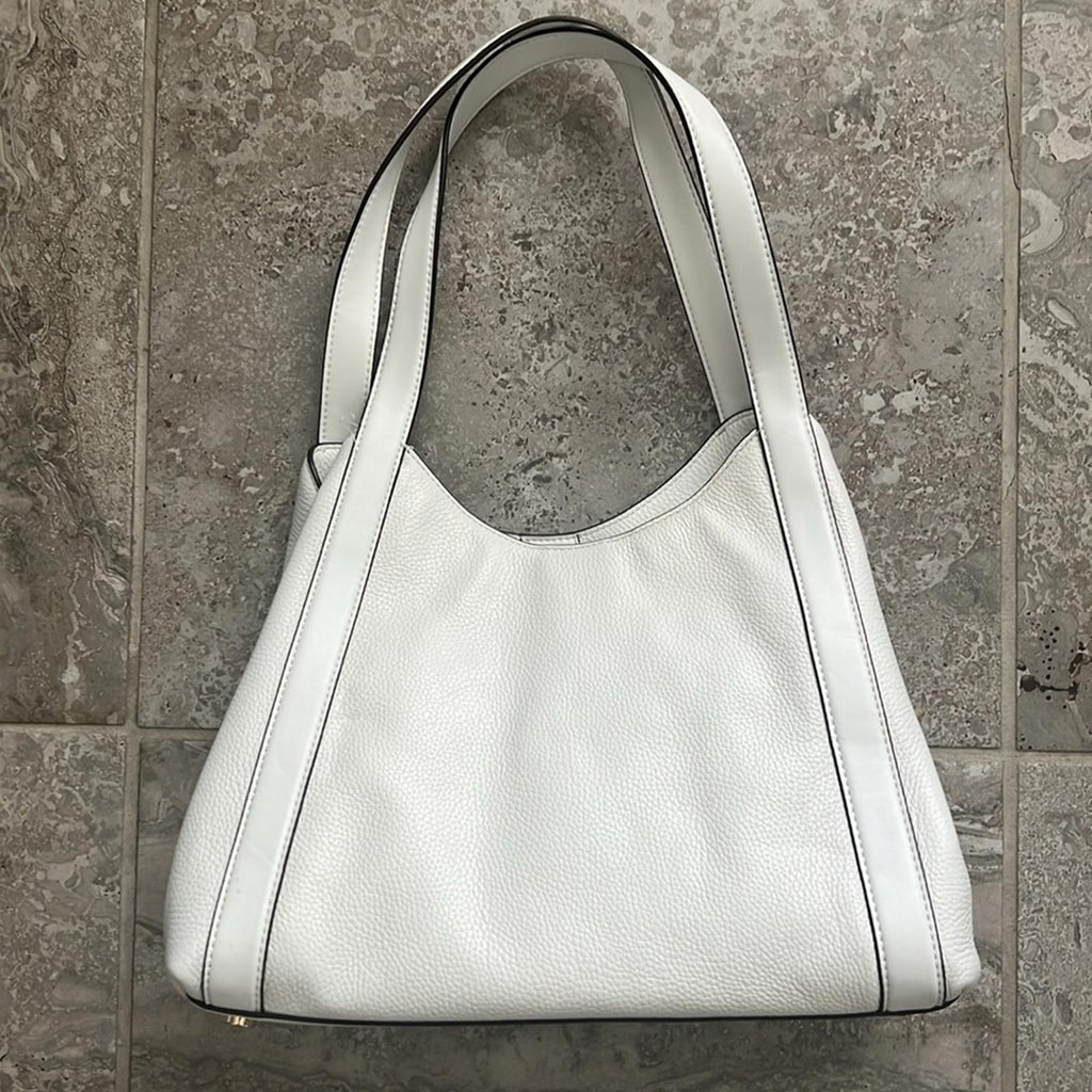 Michael Kors Rosemary WHITE Leather Shoulder Tote Shoulder Bag, New w/Tag $358