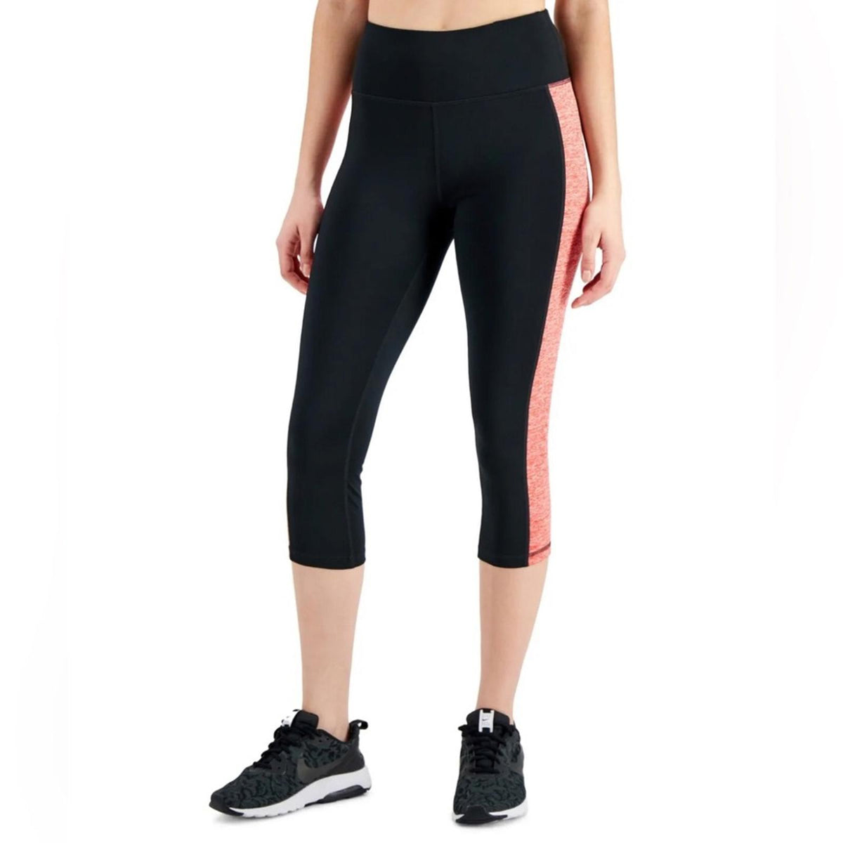 Ideology Essentials Colorblocked Cropped Leggings, Noir Peach Size 2X New w/Tag