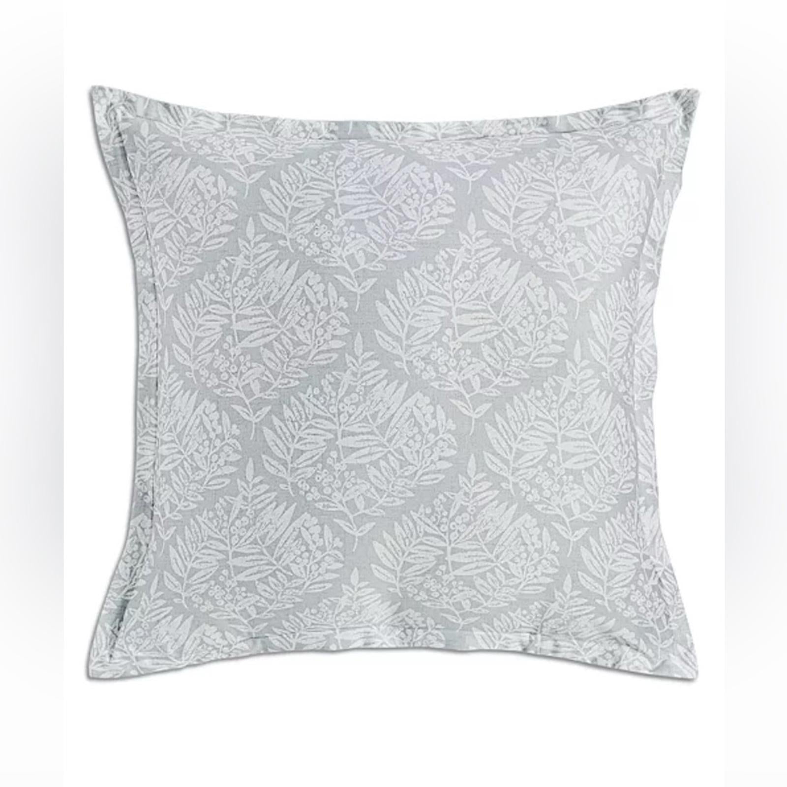 2 Sky Woodblock Flora Euro Shams in Grey/White, New w/Tag $145