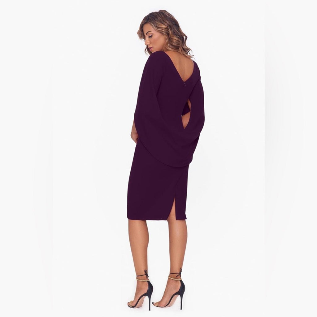 Betsy & Adam Midi Cowl Neck Drape Back Scuba Crepe Dress Size 14 NEW w/Tag
