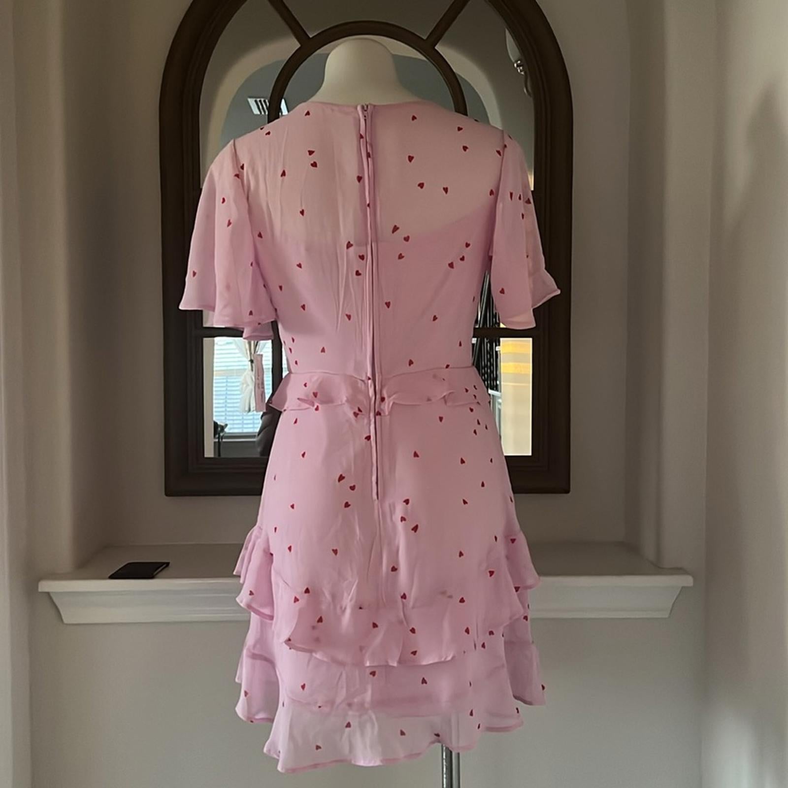 B Darlin Ruffled Flutter Sleeve V-Neck Mini Dress, Day Pink Jr Size 9/10 NWT
