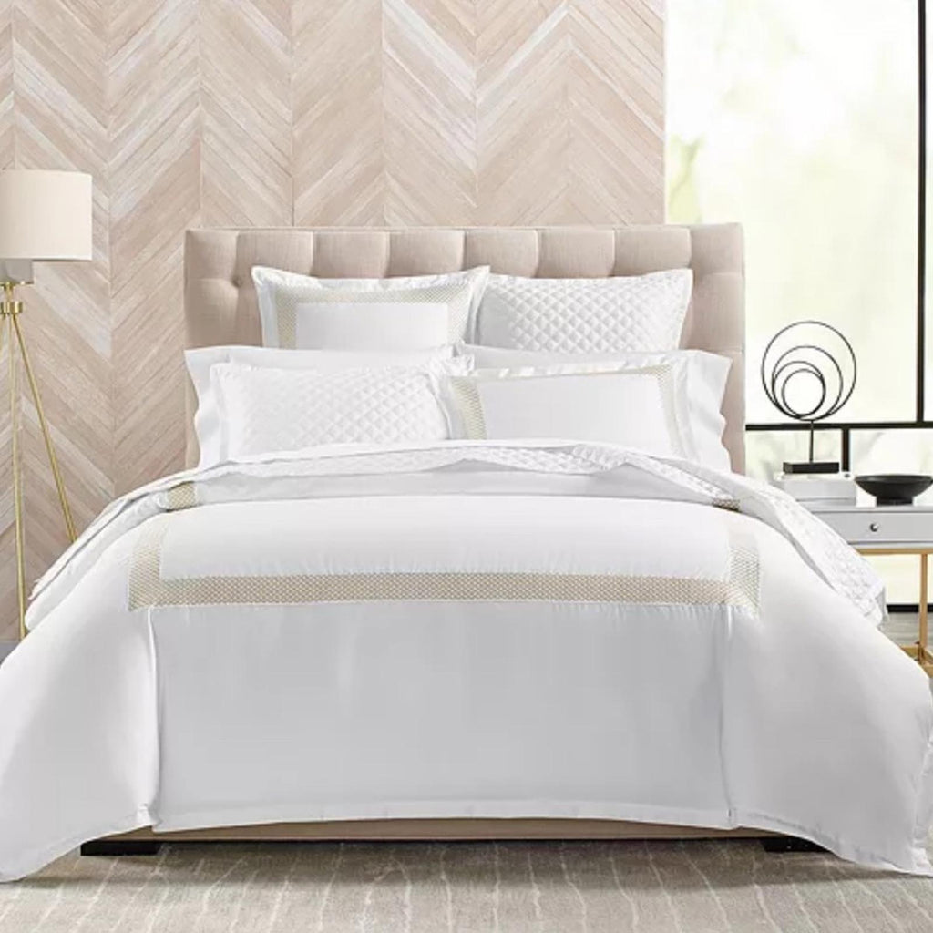 Hudson Park Collection Blue 500TC Embroidered Geo Duvet Cover, Twin NWT $340