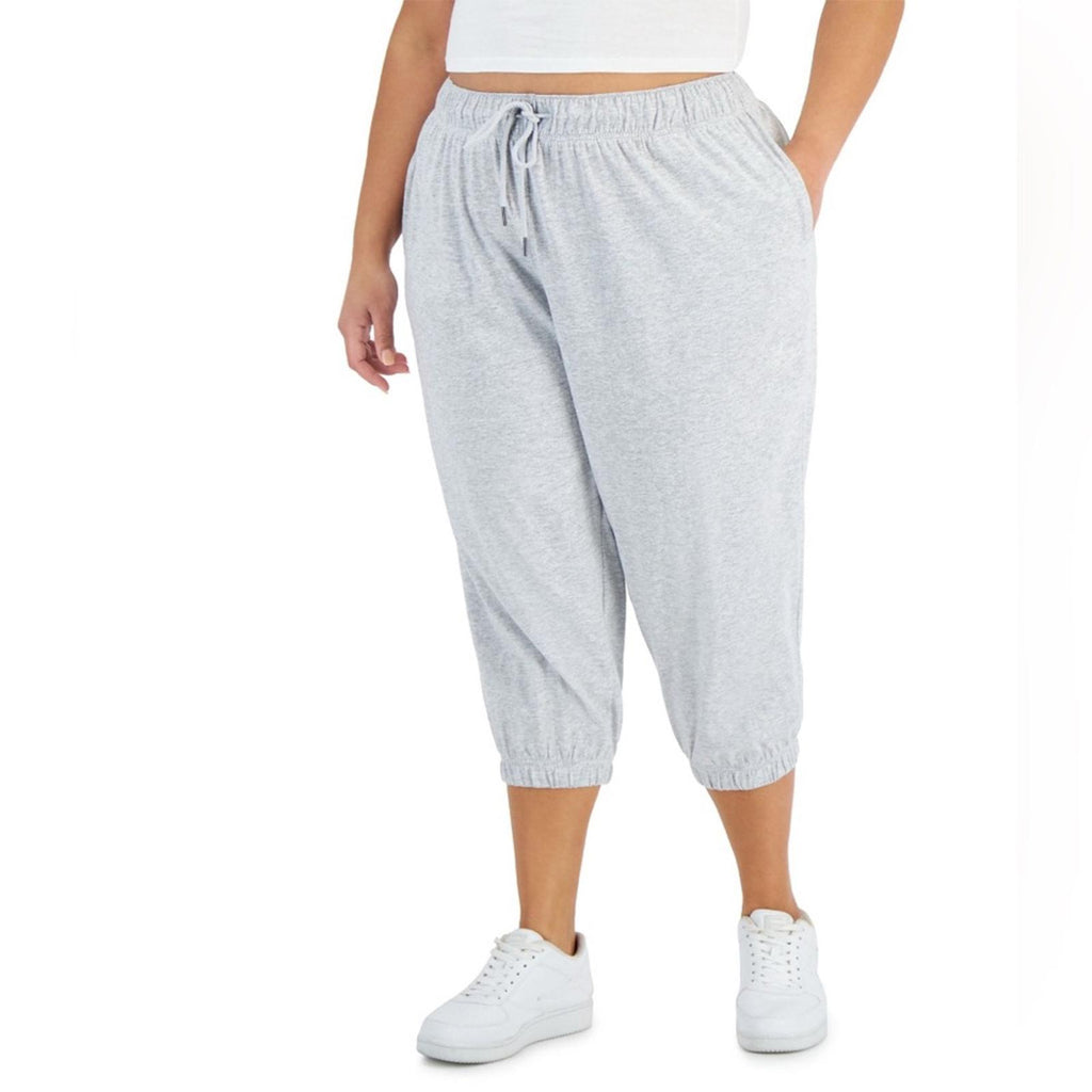 ID Ideology Performance Cropped Jogger Pants in Grey Whisper Heather Size 1X NWT