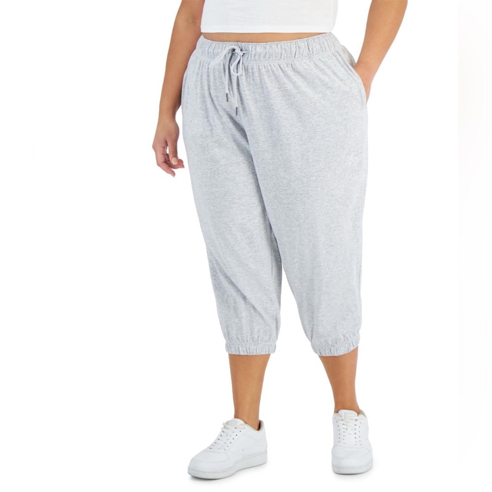 ID Ideology Performance Cropped Jogger Pants in Grey Whisper Heather Size 1X NWT