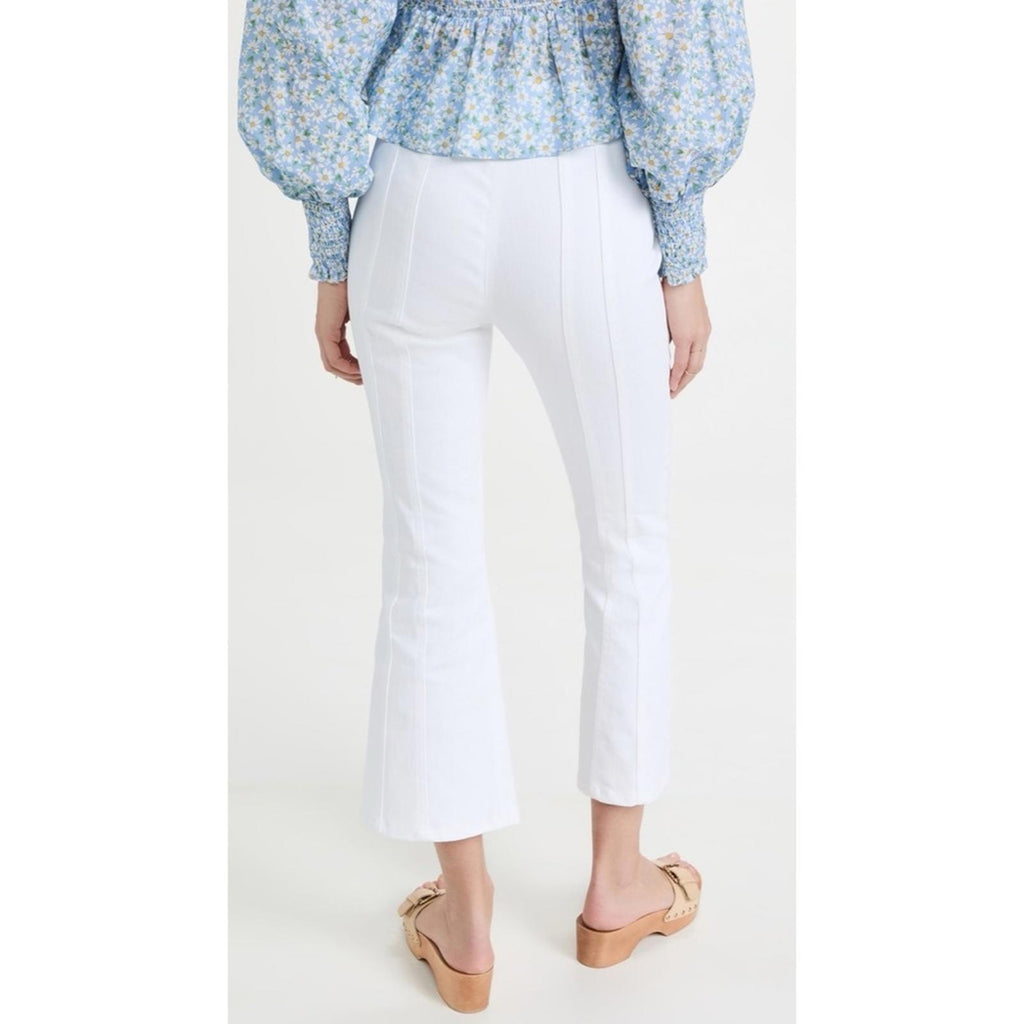 NEW Cinq à Sept Meryl Cropped Flare Leg Jeans in White, Size 12 New w/Tag
