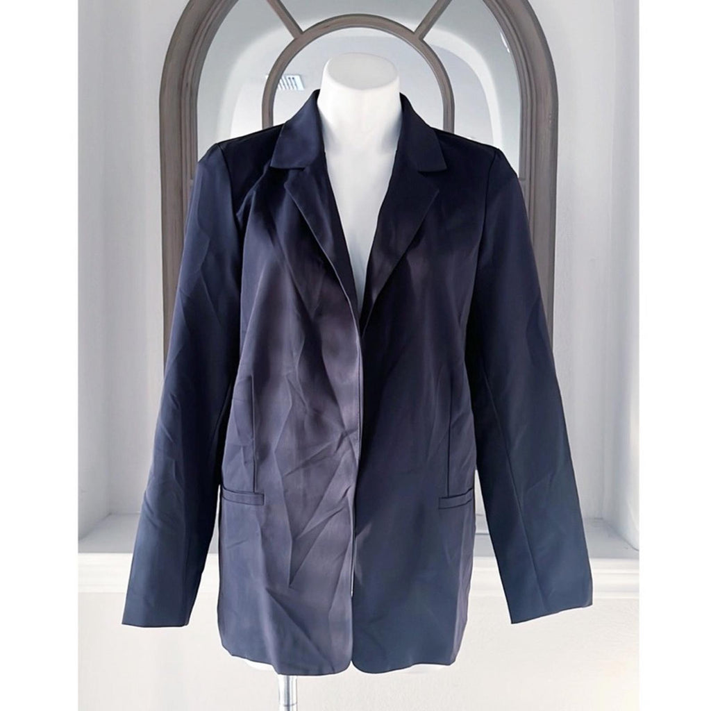 AVA+ESME Navy Notched Lapel Patch Pocket Blazer, Size L New w/Tag