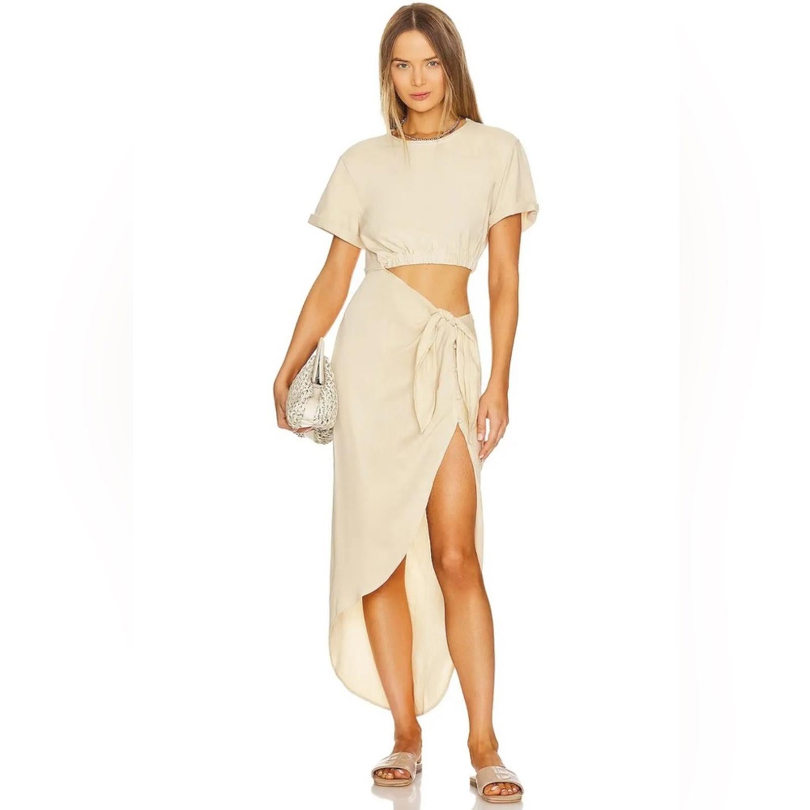 Free People Rae Maxi Dress, Cutout Summer Khaki Size XL New w/Tag Retail $168