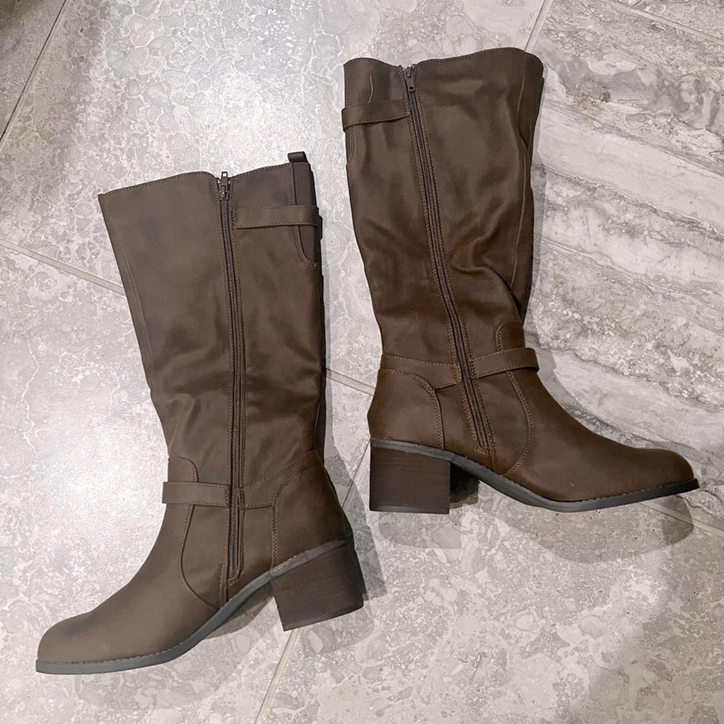 Bella Vita Baina Block Heel Tall Boots in Brown, Size 11 New in Box
