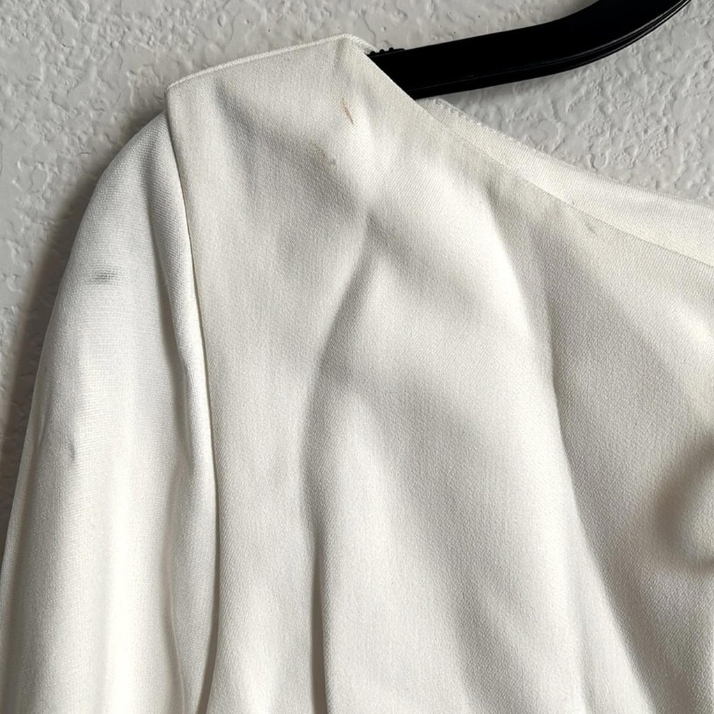Et Ochs Gabriella Open Neck Gown Long Sleeve Dress in White, NWT, Size 4