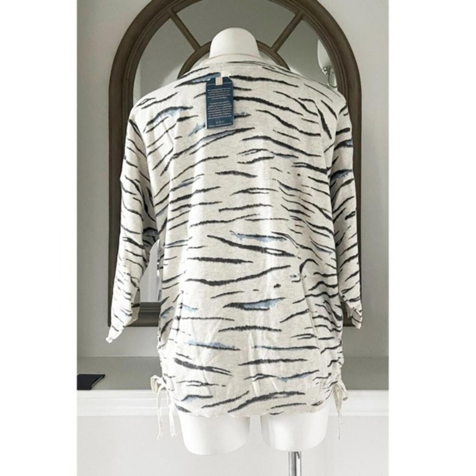 NEW Democracy Zebra Print Sweater w/Pockets, Plus Size 2X New w/Tag in Packaging