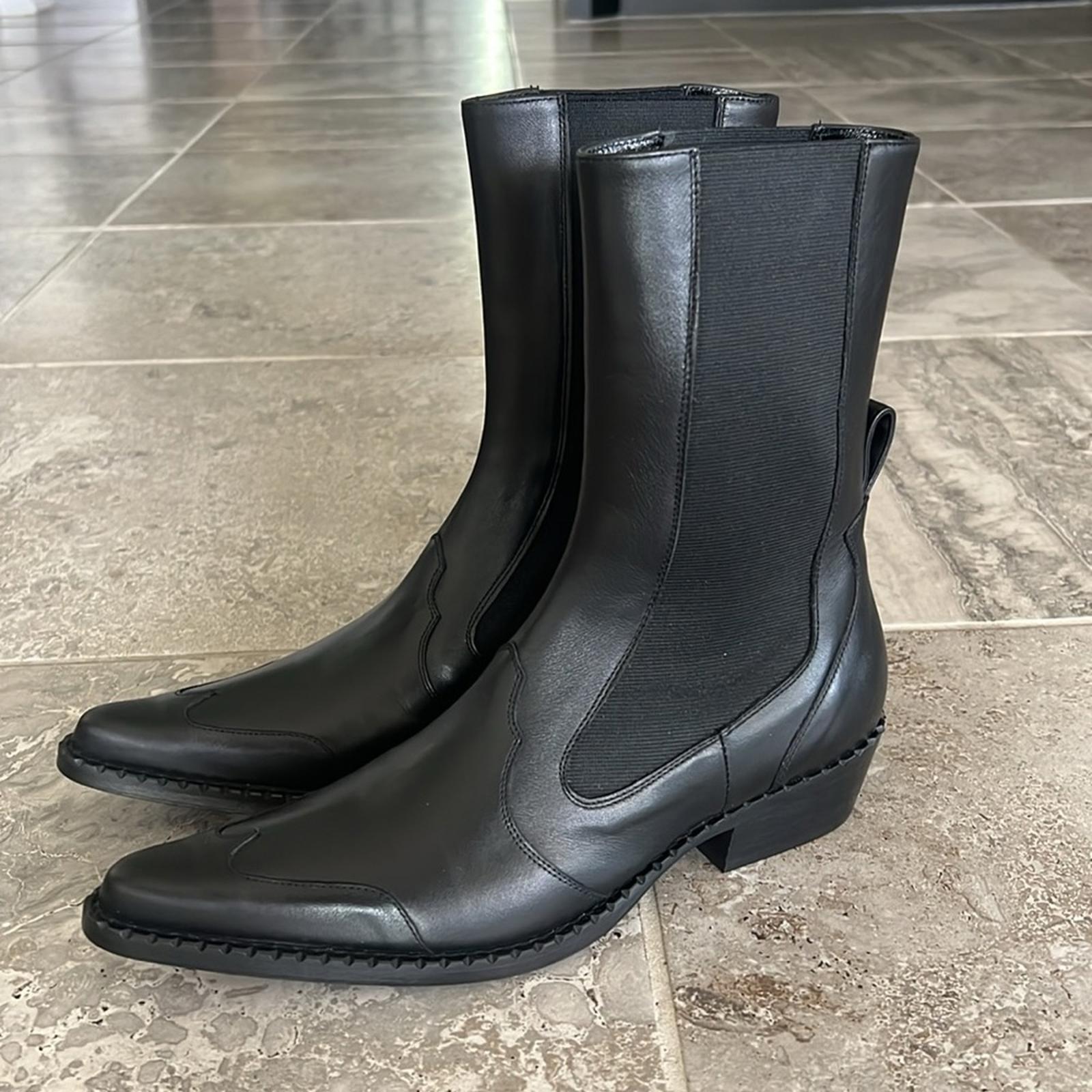 By Far Otis Chelsea Boots in Black Nappa Leather, Size 39 New in Box w/Dust Bag