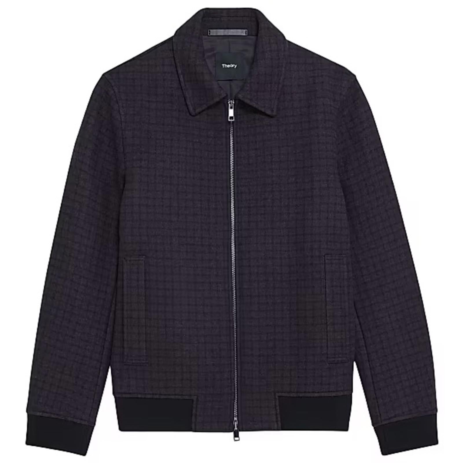 Theory Wyatt Rush Micro Check Wool Jacket, Size S, NEW
