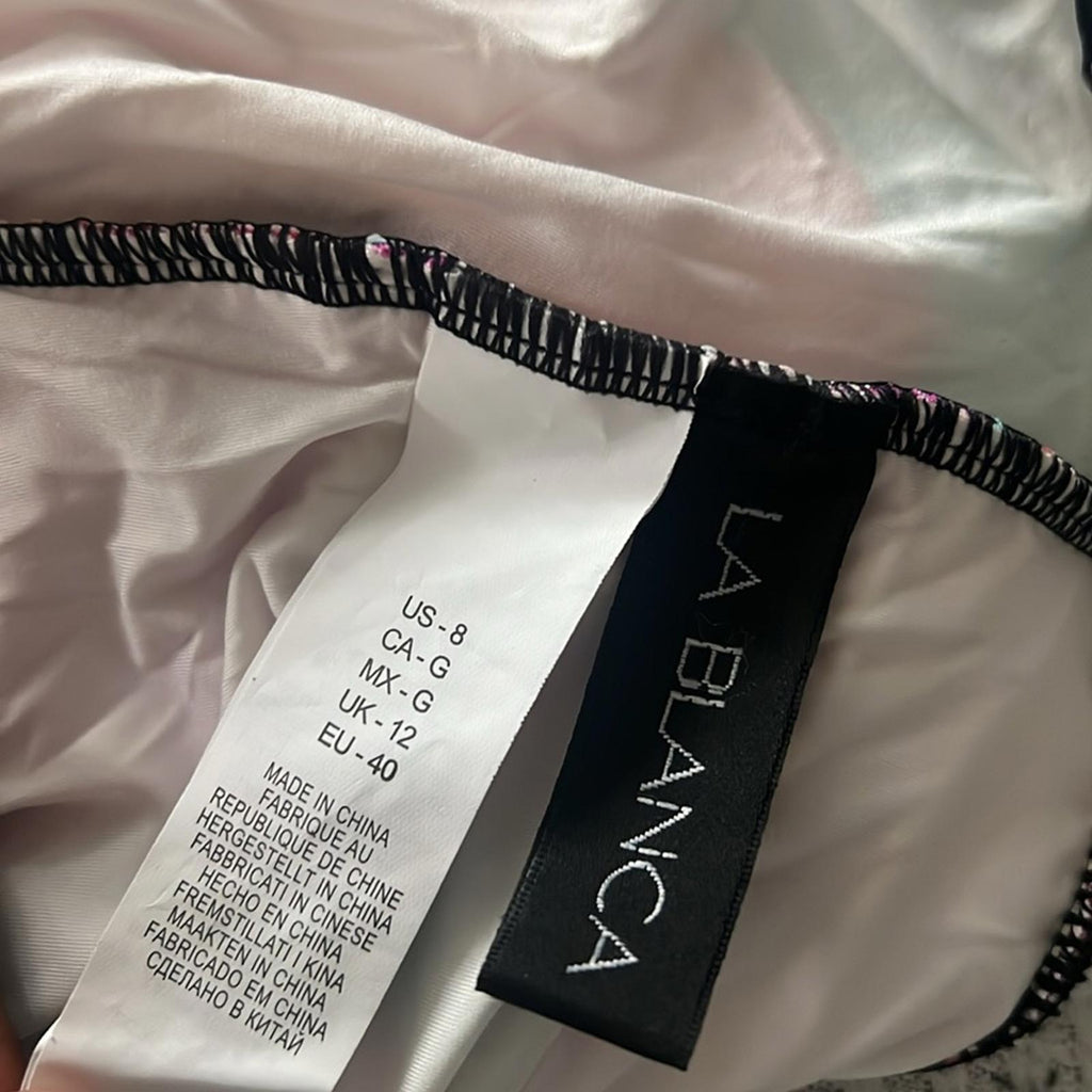 La Blanca Over the Shoulder Front Knot Tankini Swimsuit Top Size 8, New w/Tag