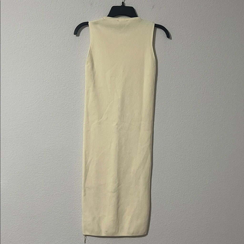 Glamify Ribbed Midi Tank Dress in Buttermilk, Size S, NEW