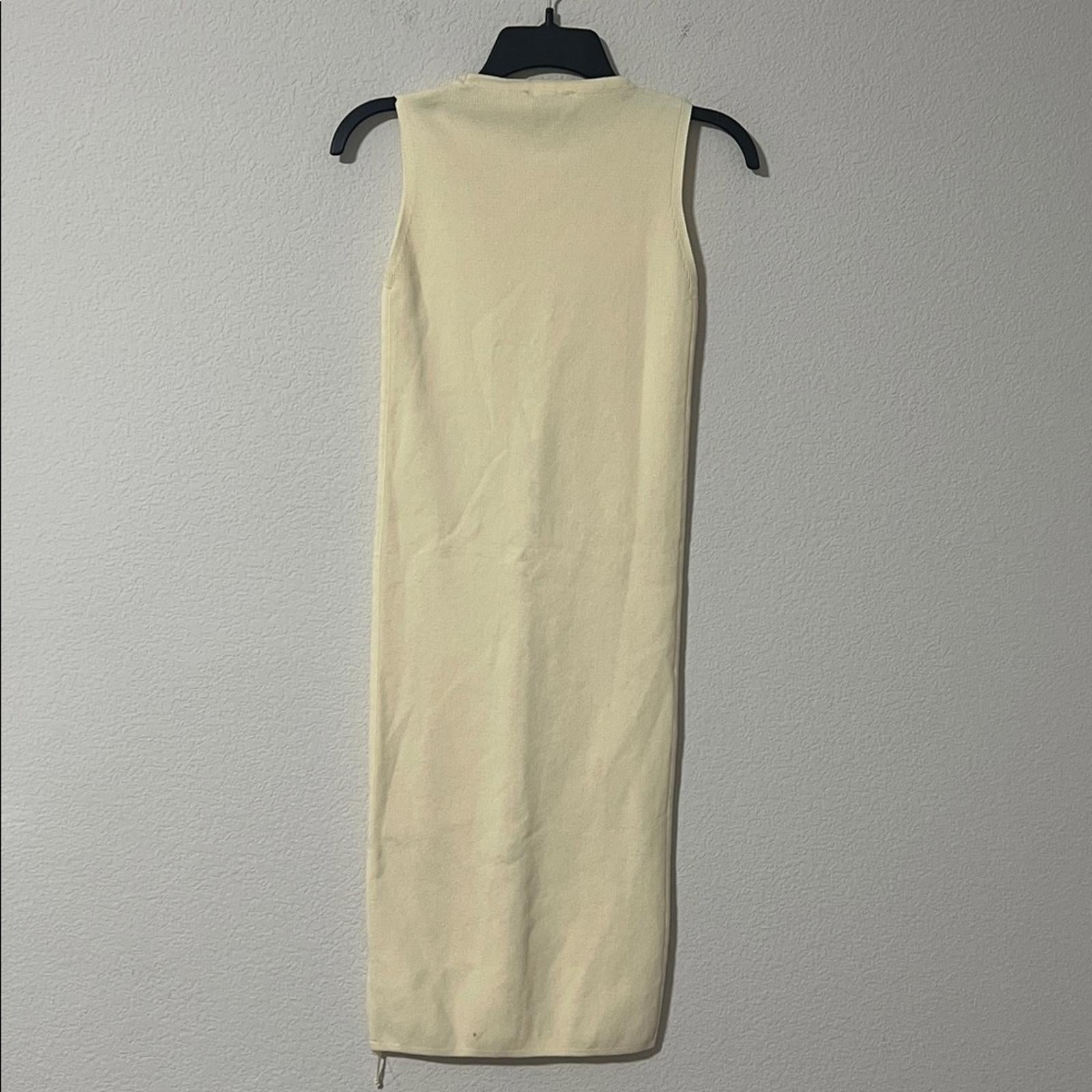 Glamify Ribbed Midi Tank Dress in Buttermilk, Size S, NEW