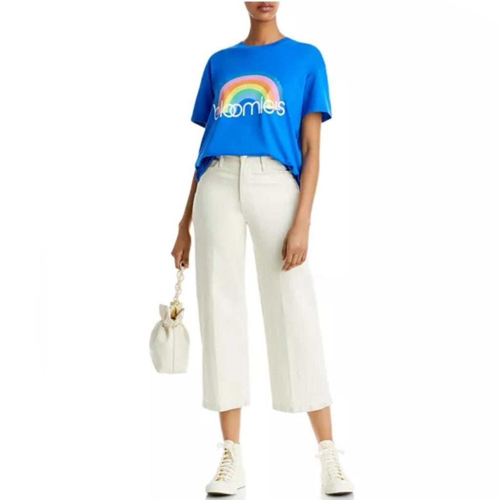 Bloomie's Unisex Rainbow Logo Tee in Lapis/Blue, Size L NEW w/Tag