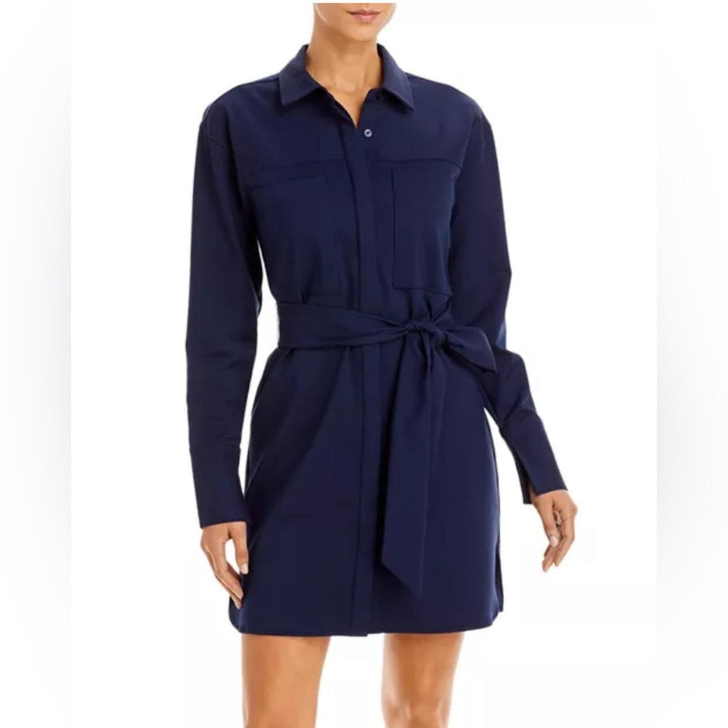 Good American Poplin Belted Shirt Dress in Navy, Plus Size 6 (3X), New w/Tag
