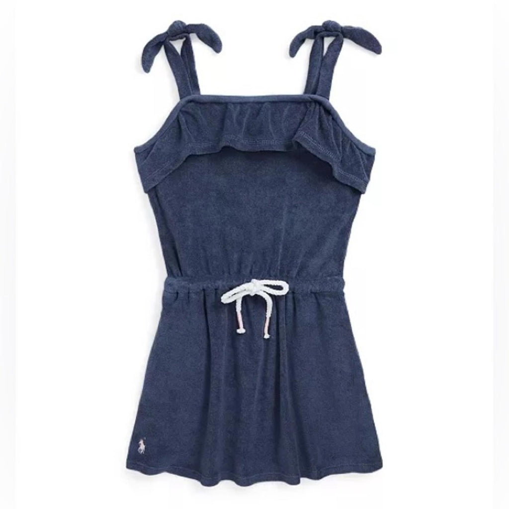 Polo Ralph Lauren Ruffled Terry Swim Cover-Up in Rustic Navy Size XL/16 NEW wTag